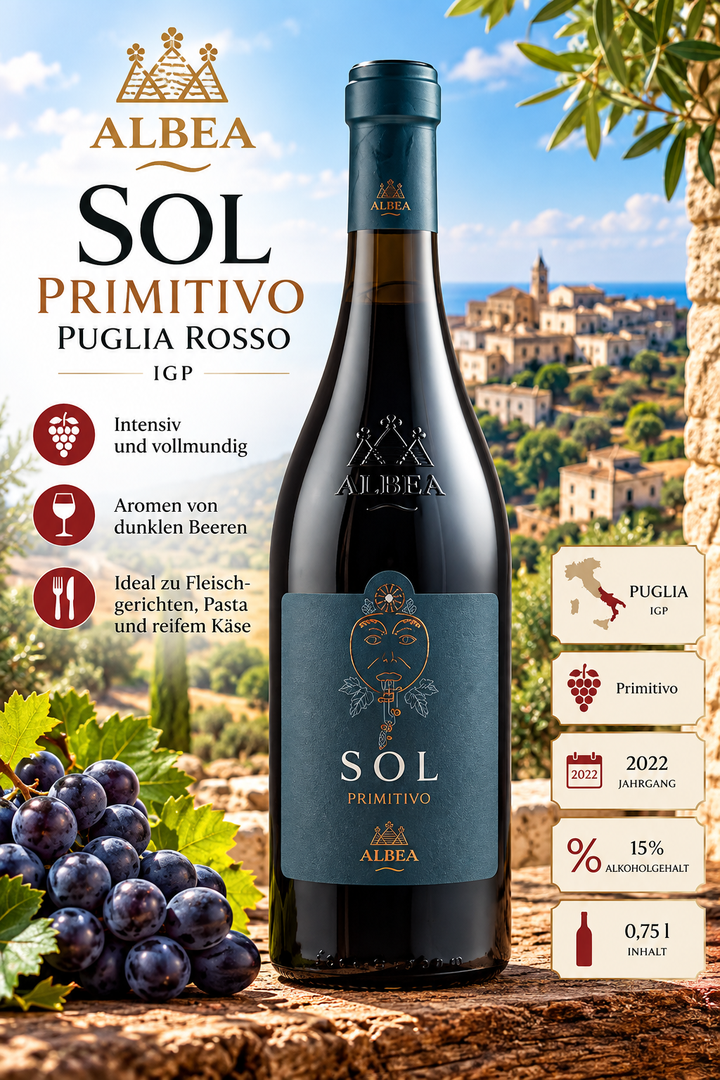 Wein, Rotwein, Süd-Italien, Puglia, IGP