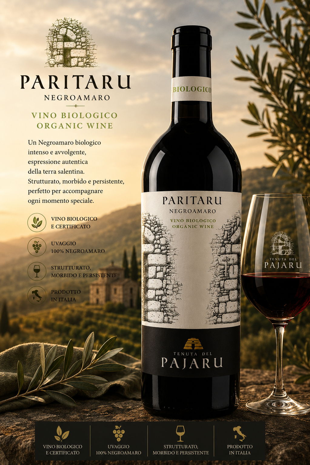 Wein, Rotwein, Bio, Negroamaro, Italienischer Wein