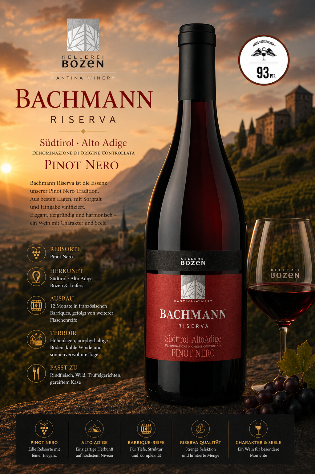 Weinhaus, Pinot Nero, Rotwein, Riserva, Bachmann