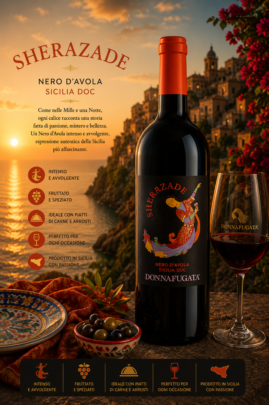 wein, rotwein, nero d'avola, sicilia doc, donnafugata