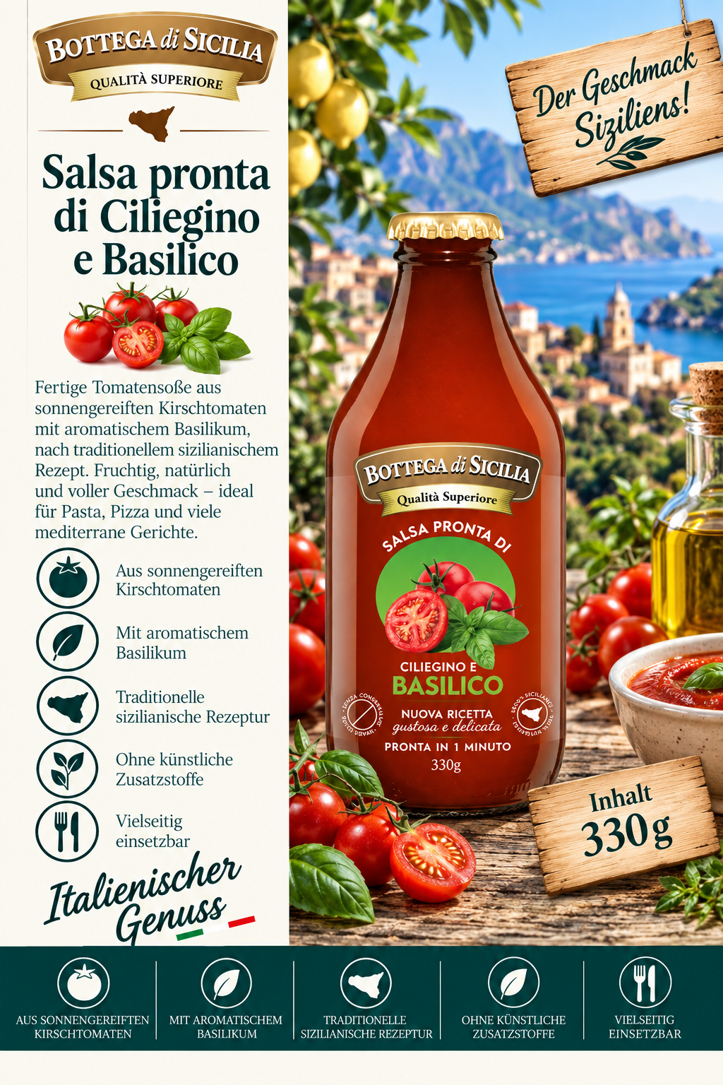 Ketchup-Sauce, Tomatensauce, Basilikum, KirschTomaten, Salsa