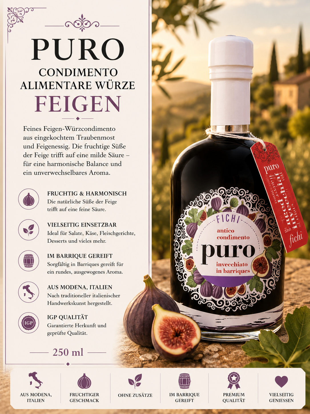 Feigenlikör, Feigenwein, Flasche, 250 ml, Barrique gereift