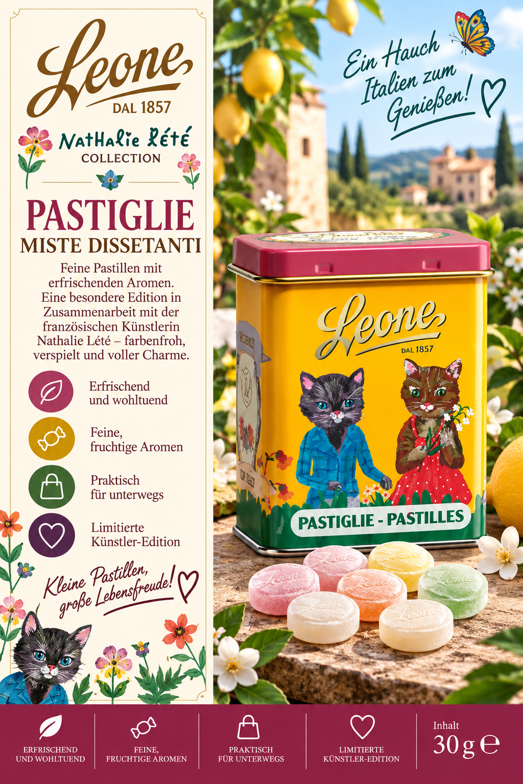 Pastilles, Pastiglie, Dose, Künstler-Edition, Leone