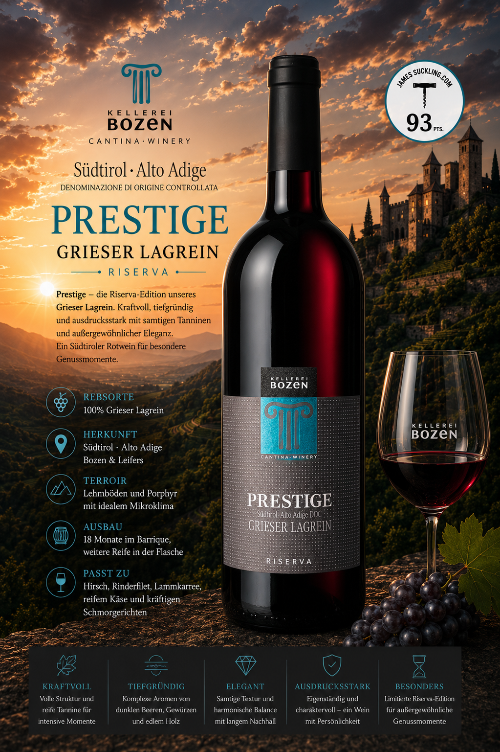 Wein, Rotwein, Prestige, Grieser Lagrein, Riserva