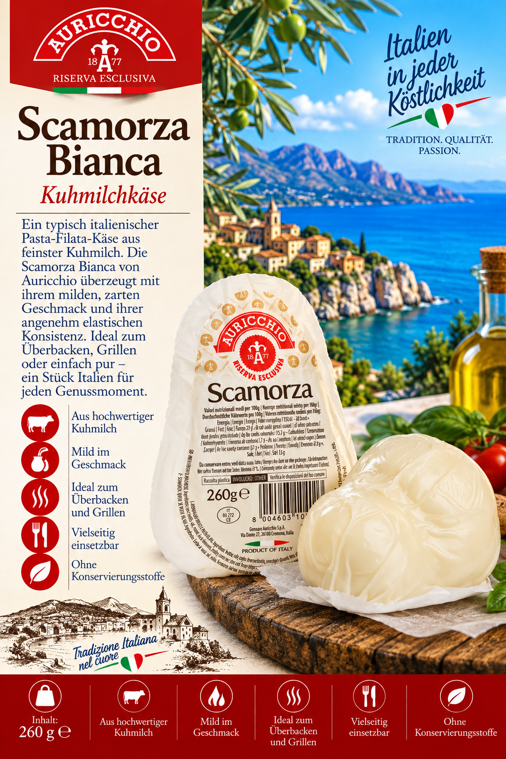 Kuhmilchkäse, Scamorza, Pasta-Käse, Käserad, Italienischer Käse