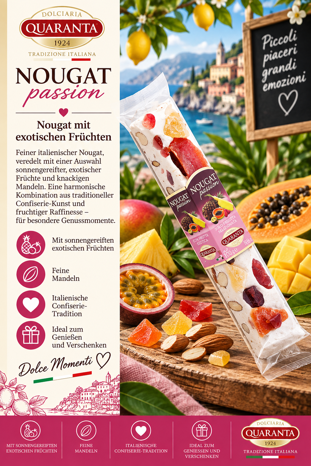 nougat, fruits, nuts, italian tradition, gift idea