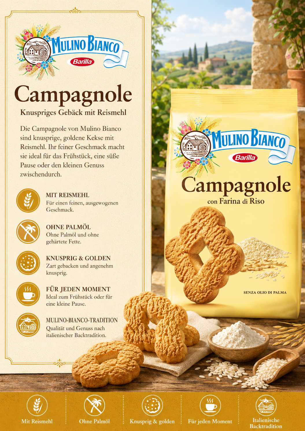 Campagnole, Keks, Reismehl, mehlhaltiges Gebäck, Paketansicht