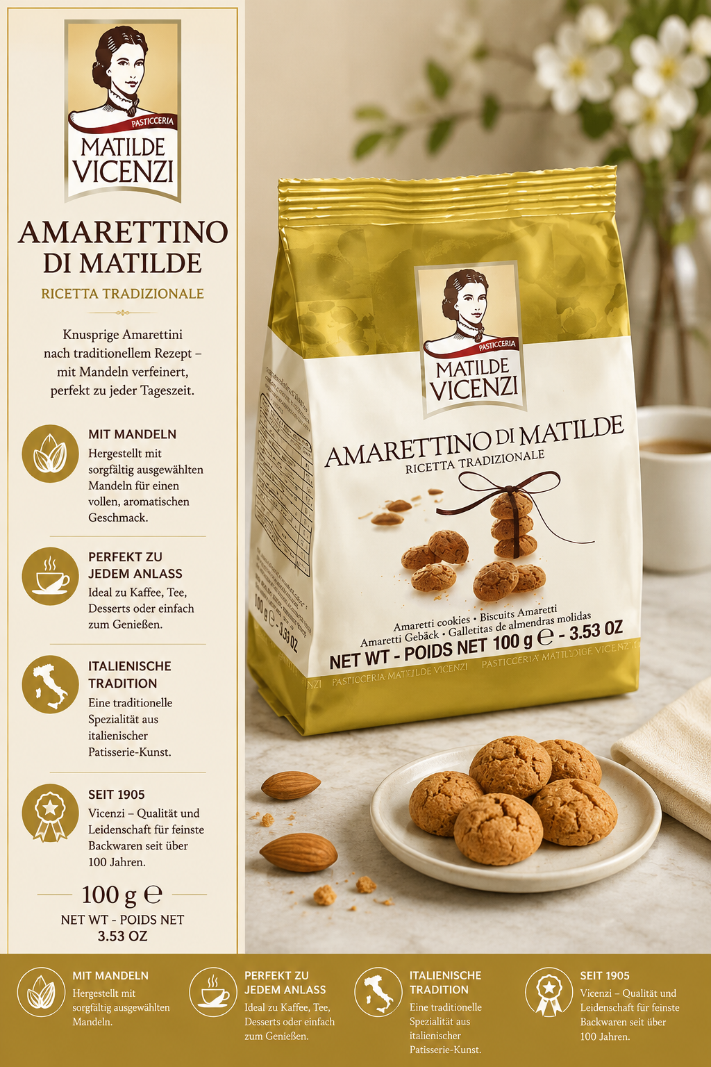 Amaretto, Cookies, Kekse, Mandeln, ItalienischeTradition