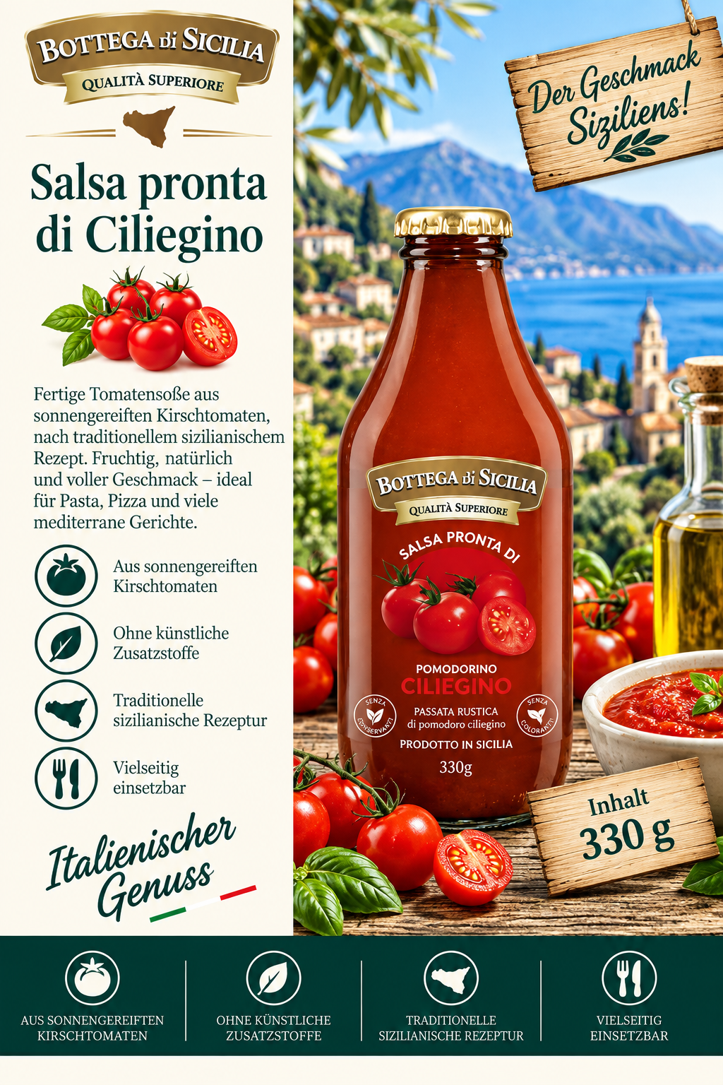 Tomato sauce, Kirschtomate, Salsa pronta, Pomidoro ciliegino, Tomatensoße