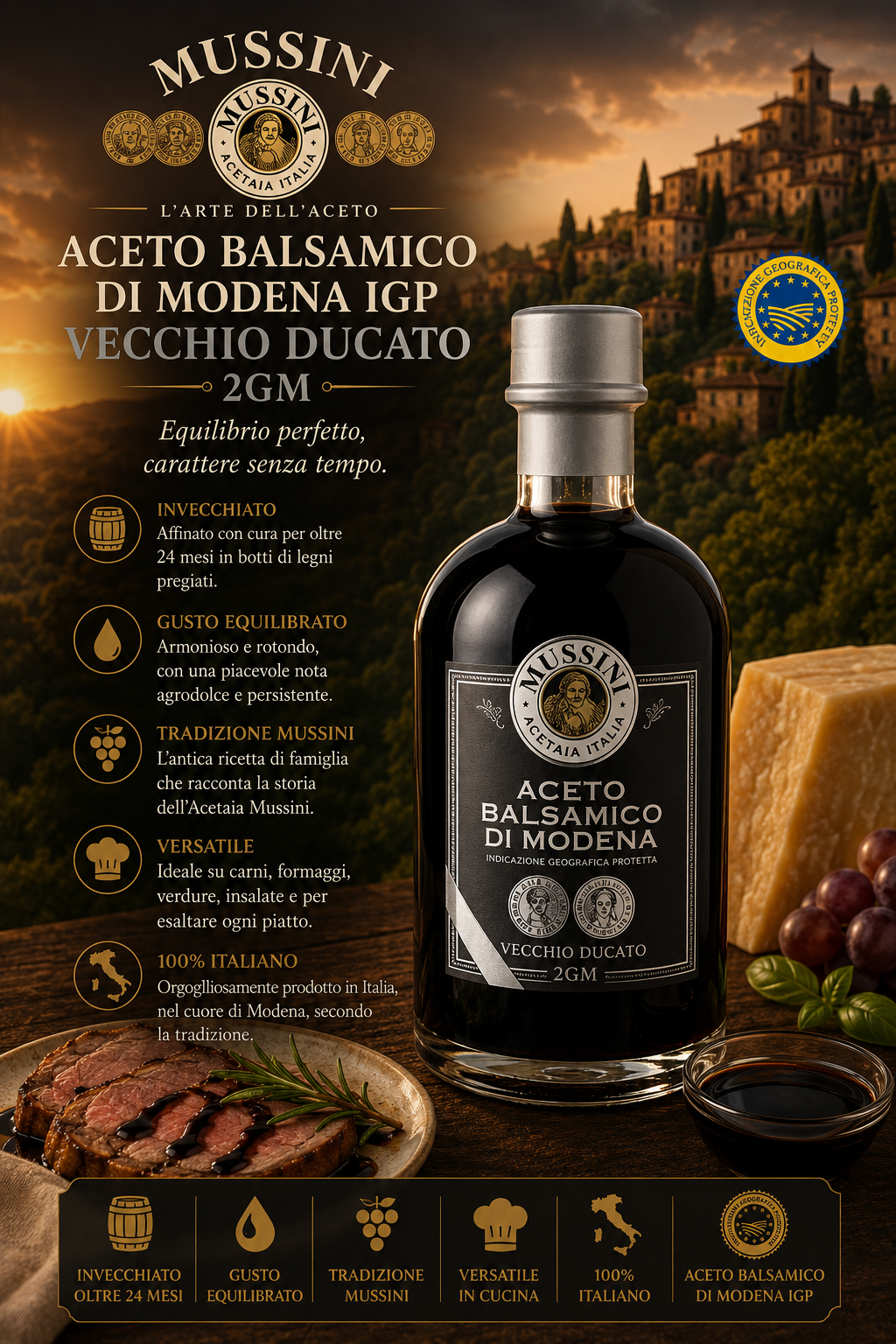 Aceto balsamico, Modena IGP, Vecchio Ducato, 2GM, Flasche