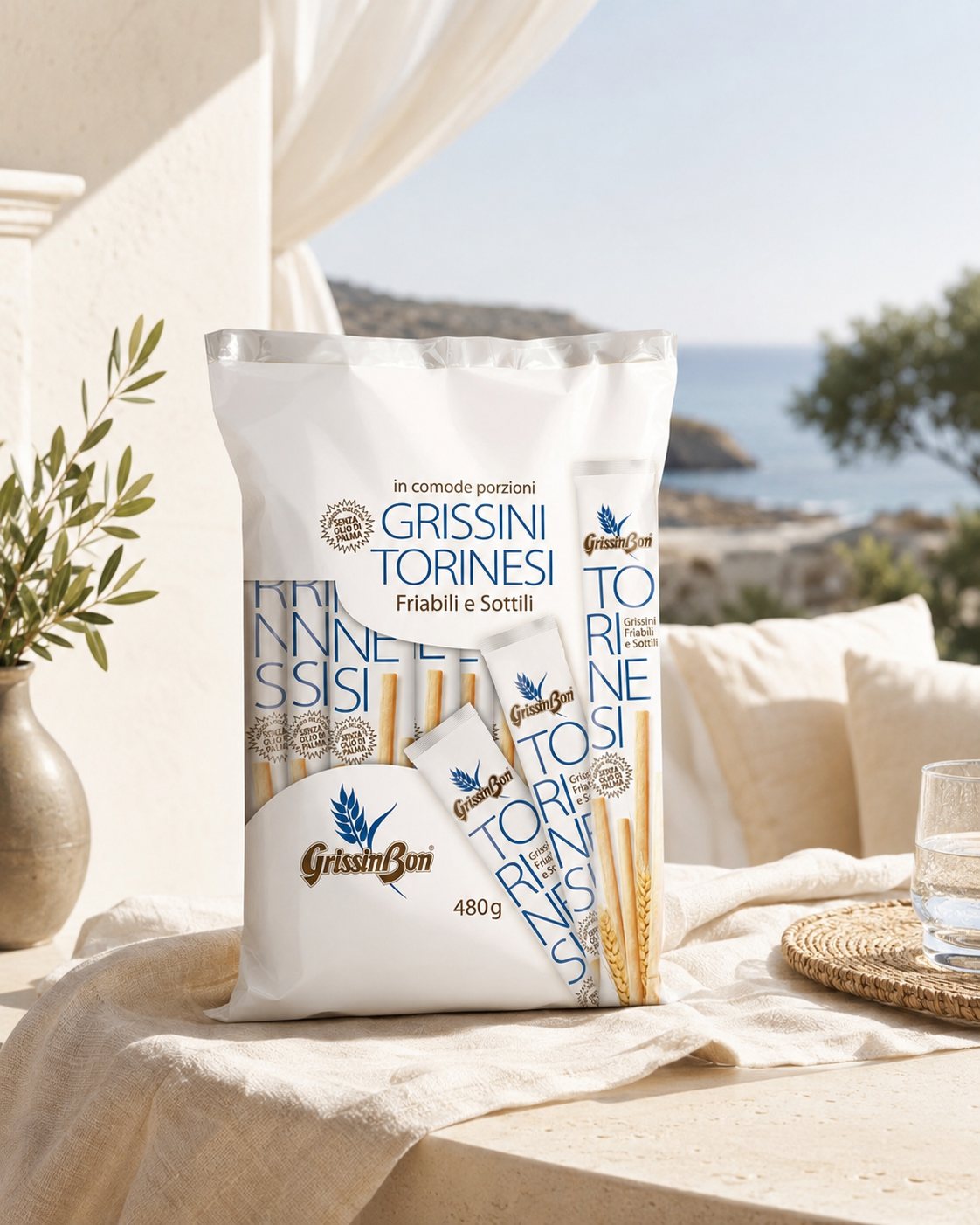 pasta, packaged pasta, Beutel, Grissini Torinesi, 480 g