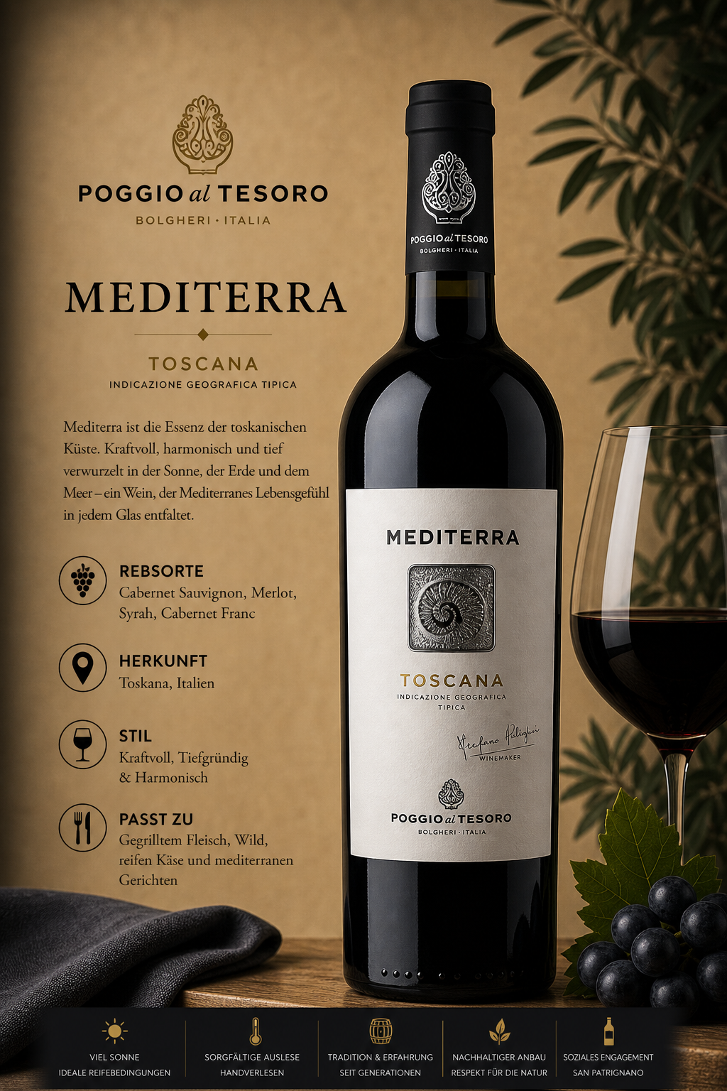 wein, flasche, bordel, mediterra, toscana