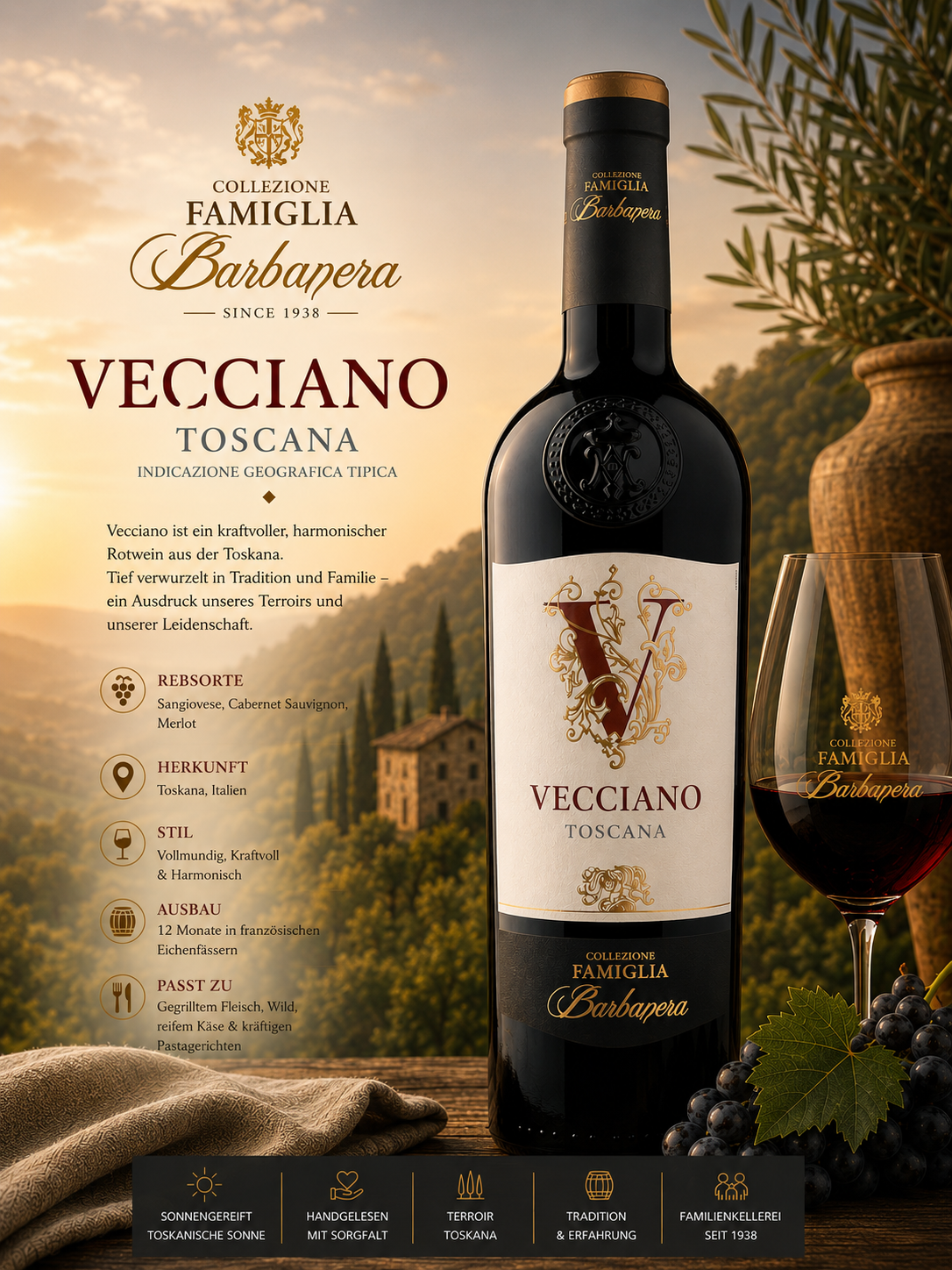 Wein, Rotwein, Wein aus Toscana, Barbera, Toscana