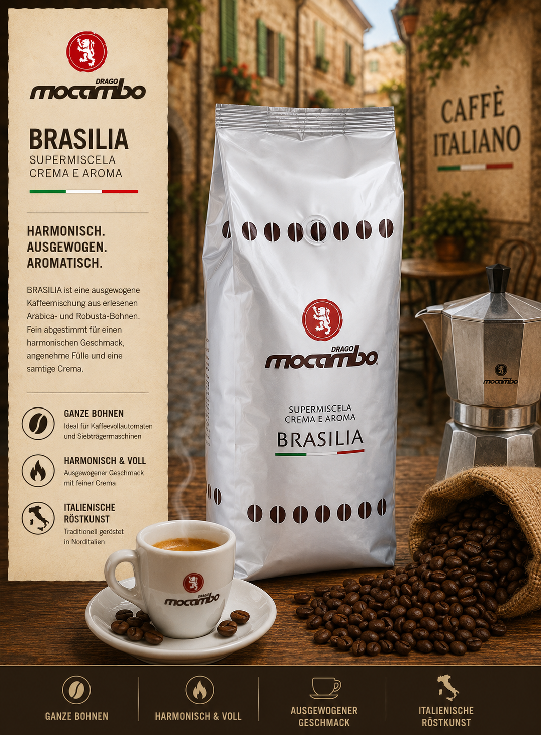 Espresso, Kaffee, Kaffeebohnen, Kaffee Pulver, Verpackung