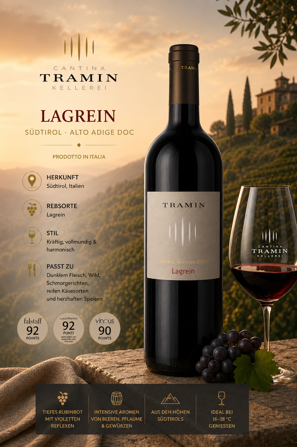 Wein, Lagrein, Rotwein, Italien, Flasche