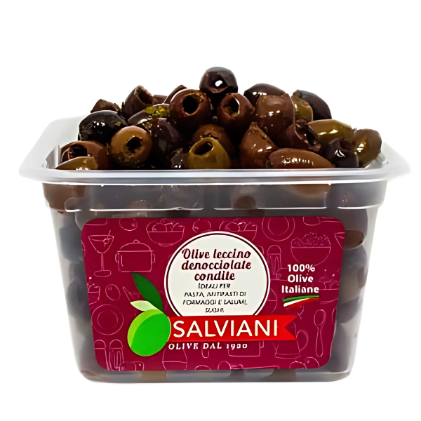 Oliven Leccino Entsteint Gewürzt 200g/Salviani