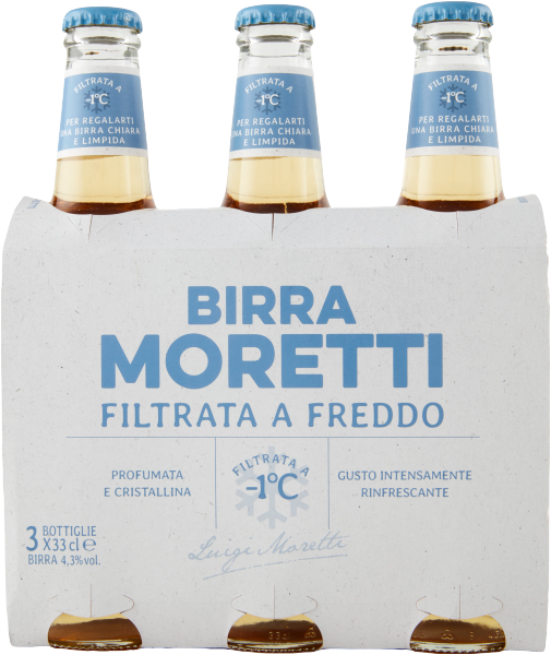 Birra Moretti filtrata a freddo 4,3%  3 x 0,33l /Moretti