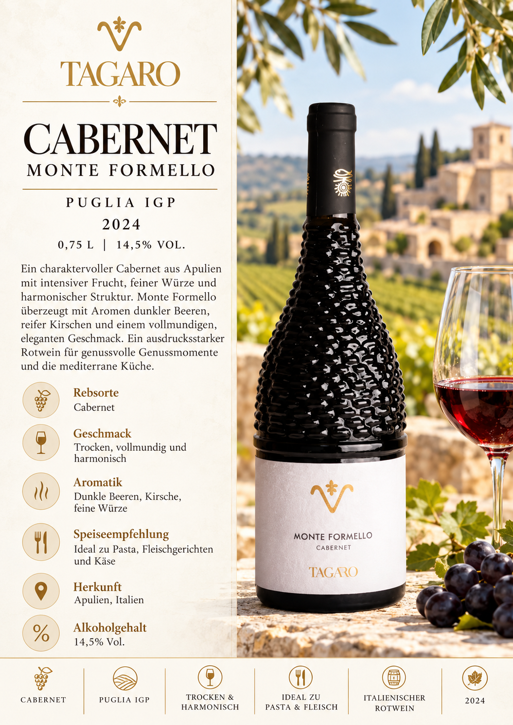 Wein, Cabernet, Monte Formello, Flasche, Weinlogo