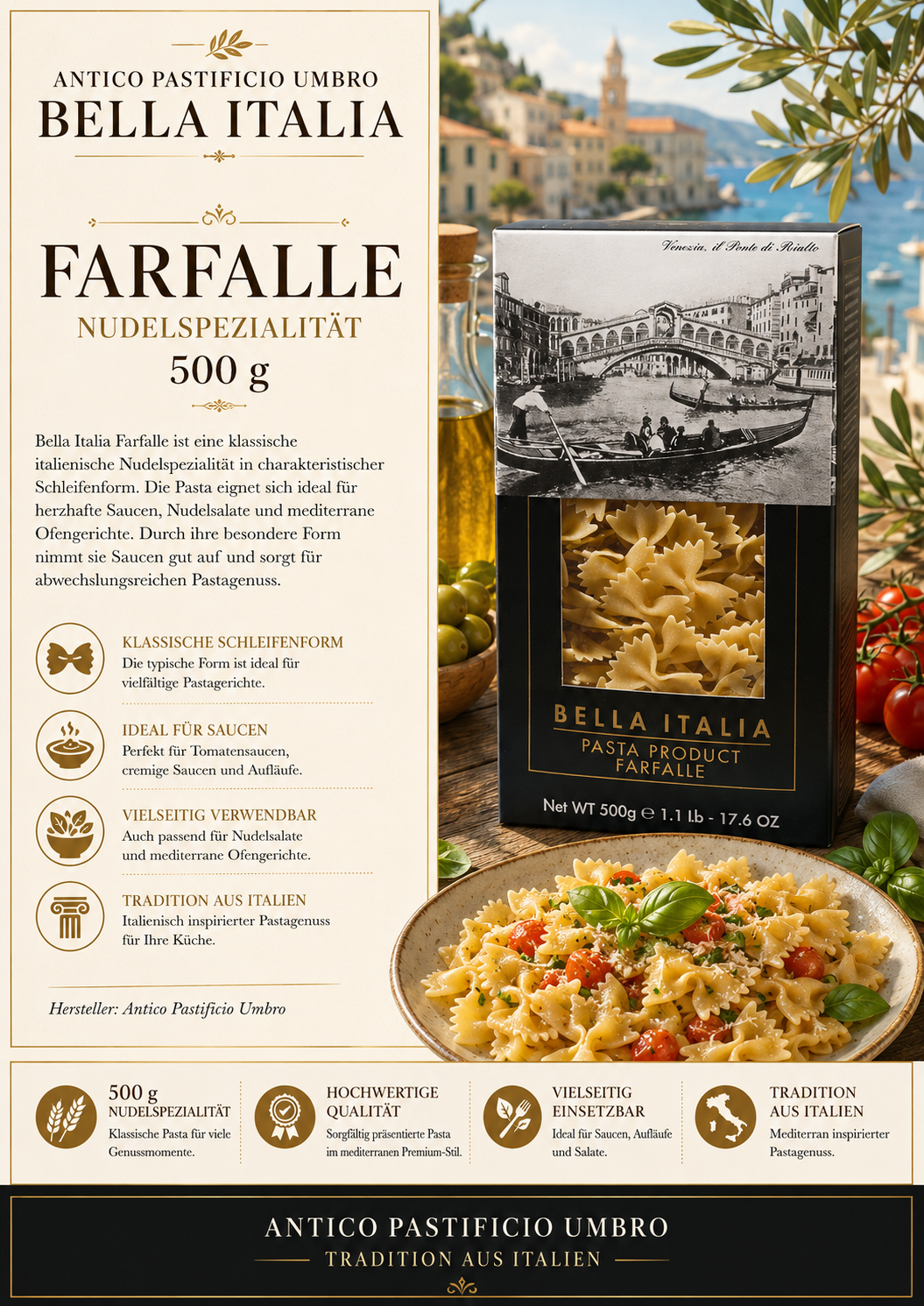 Pasta, Farfalline, Nudelspezialität, Pasta Produkt, 500 g