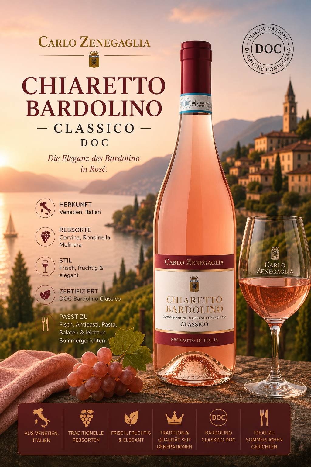 Rosé, Wein, Bardolino, Chiaretto, Italienischer Wein