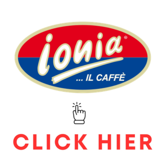 café-Logo, Kaffe Logo, Oval-Logo, rot blau weiß, Markenaufdruck