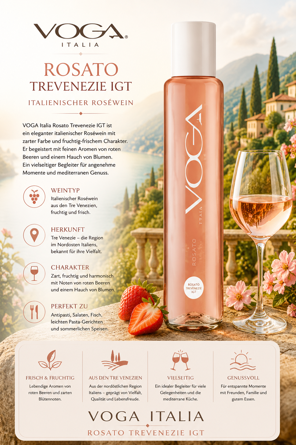 Rosato, Wein, Rosé, Glas, Flasche