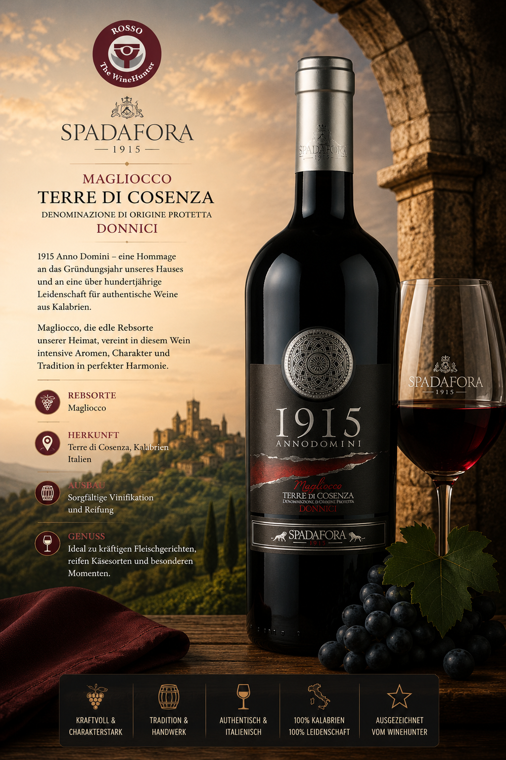 wein, rotwein, Magliocco, Terre di Cosenza, Flasche