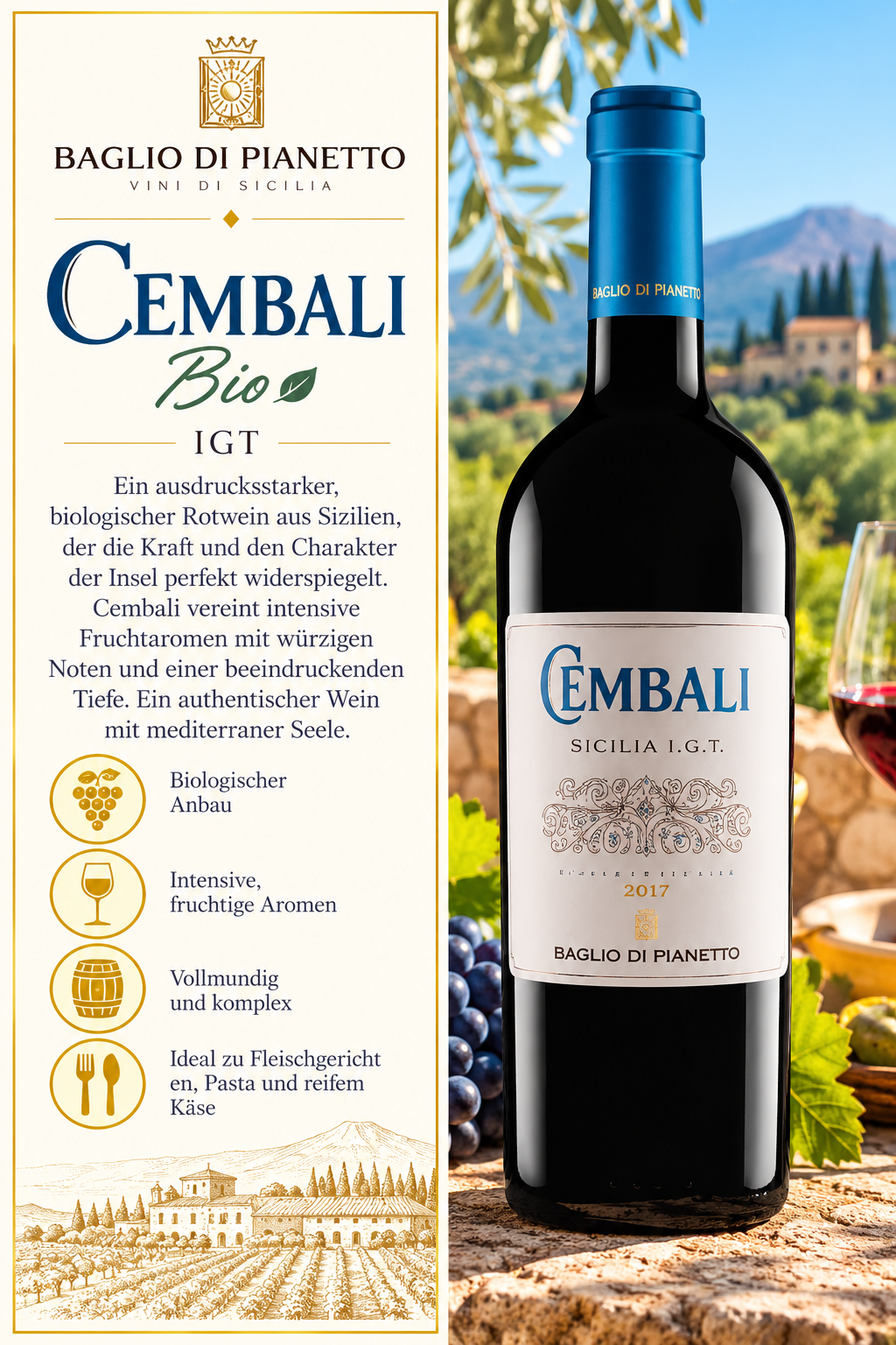 Wein, Rotwein, Bio, Sizilien, IGT