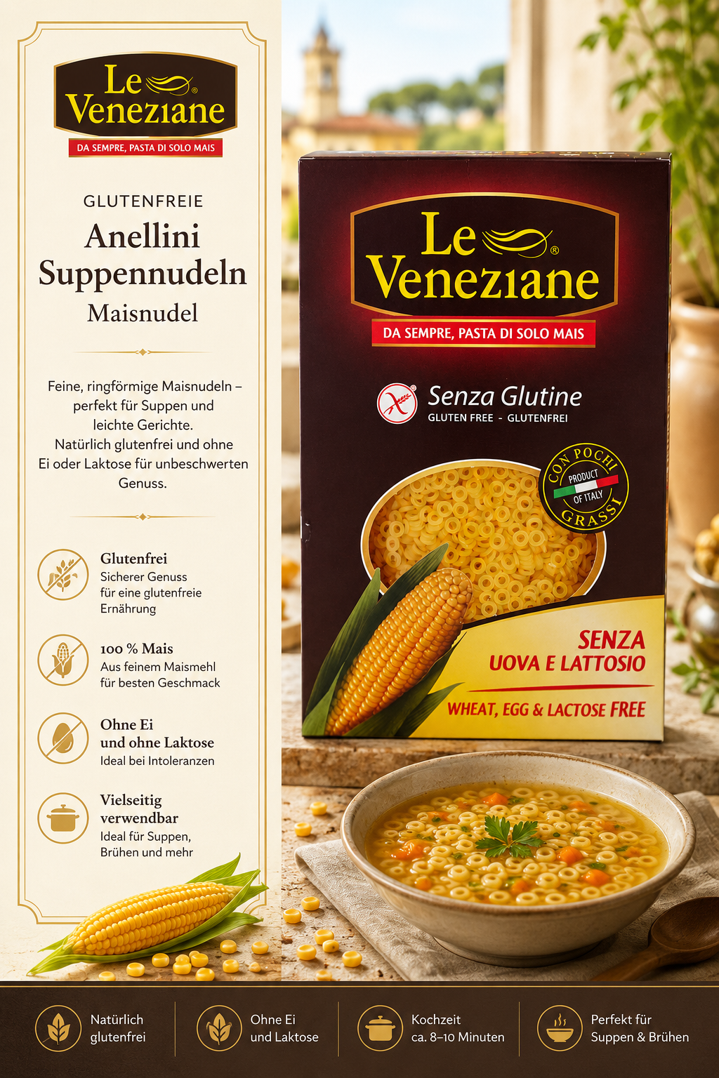 Nudeln, Glutenfrei, Maisnudeln, Suppe, Pasta