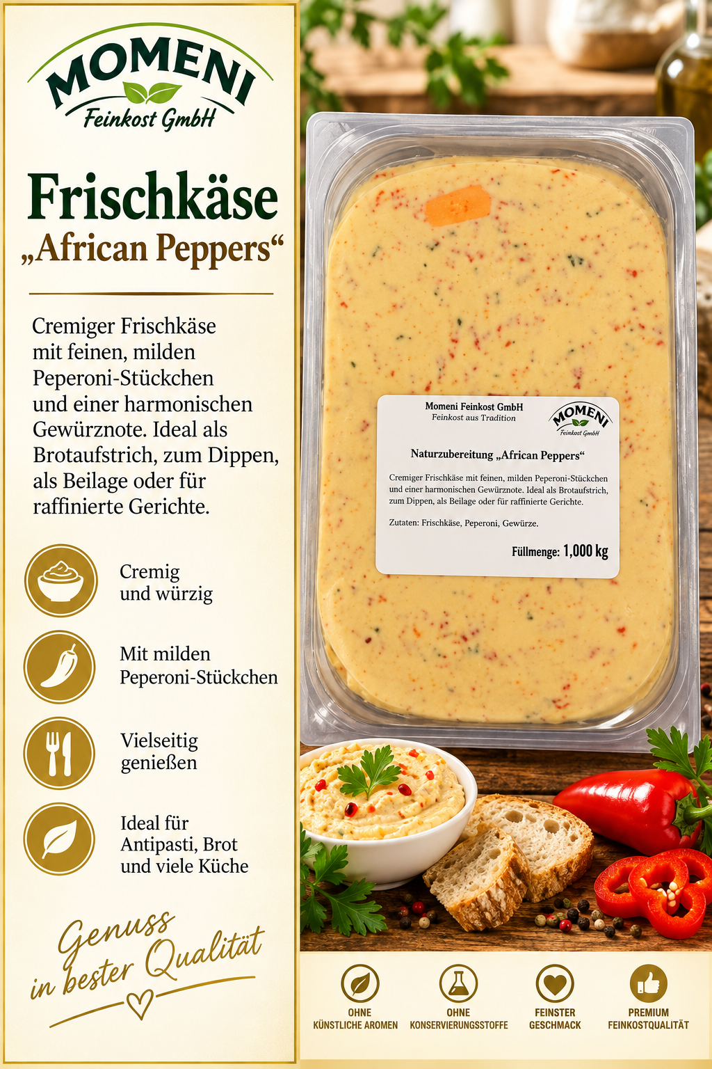 Frischkäse, African Peppers, Cream cheese, Kühlprodukt, Beilage