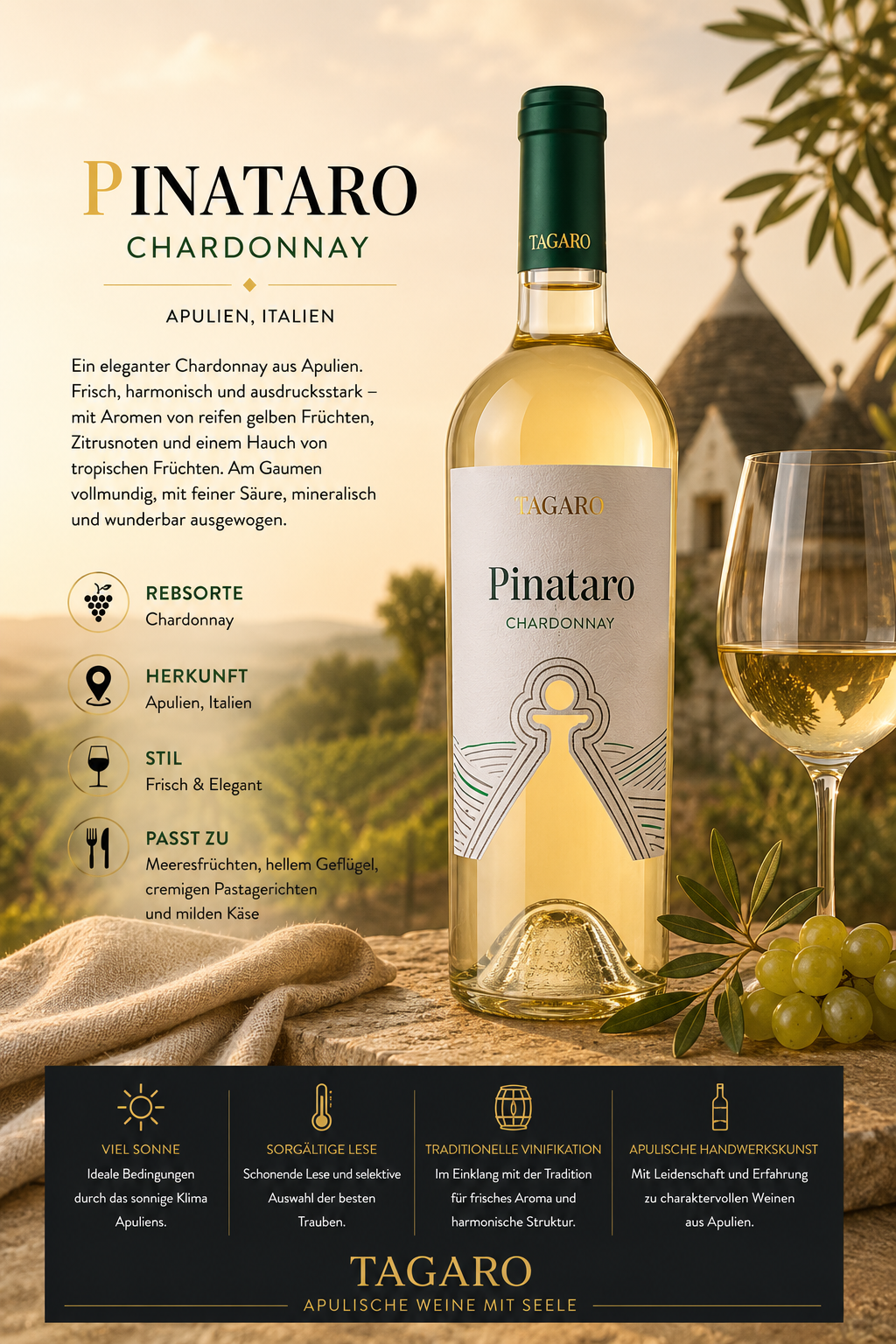Weißwein, Chardonnay, Pinot Grigio?, Weinflasche, Glaswein