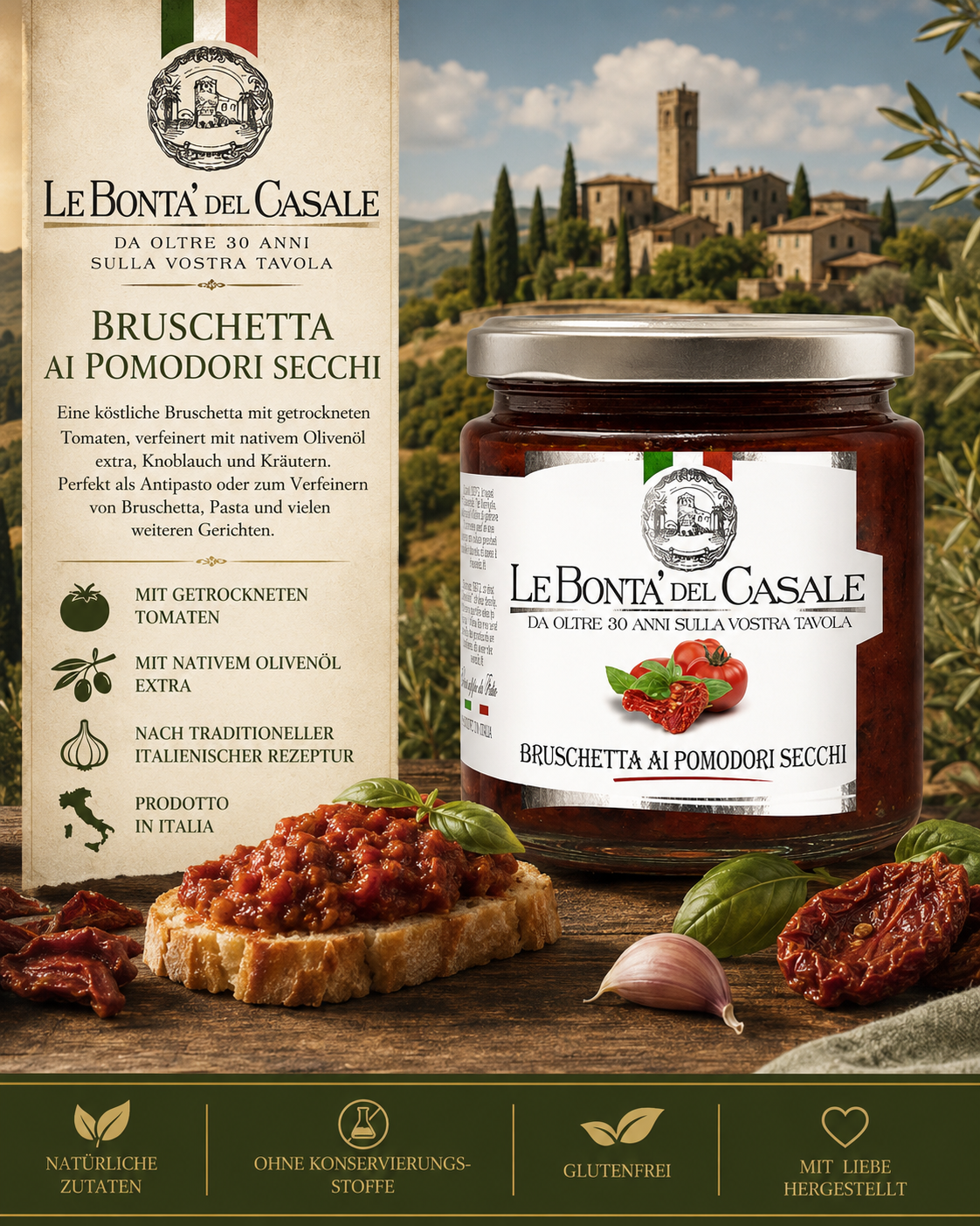 Bruschetta, Tomaten, Tomatensauce, Glas, Italienisch