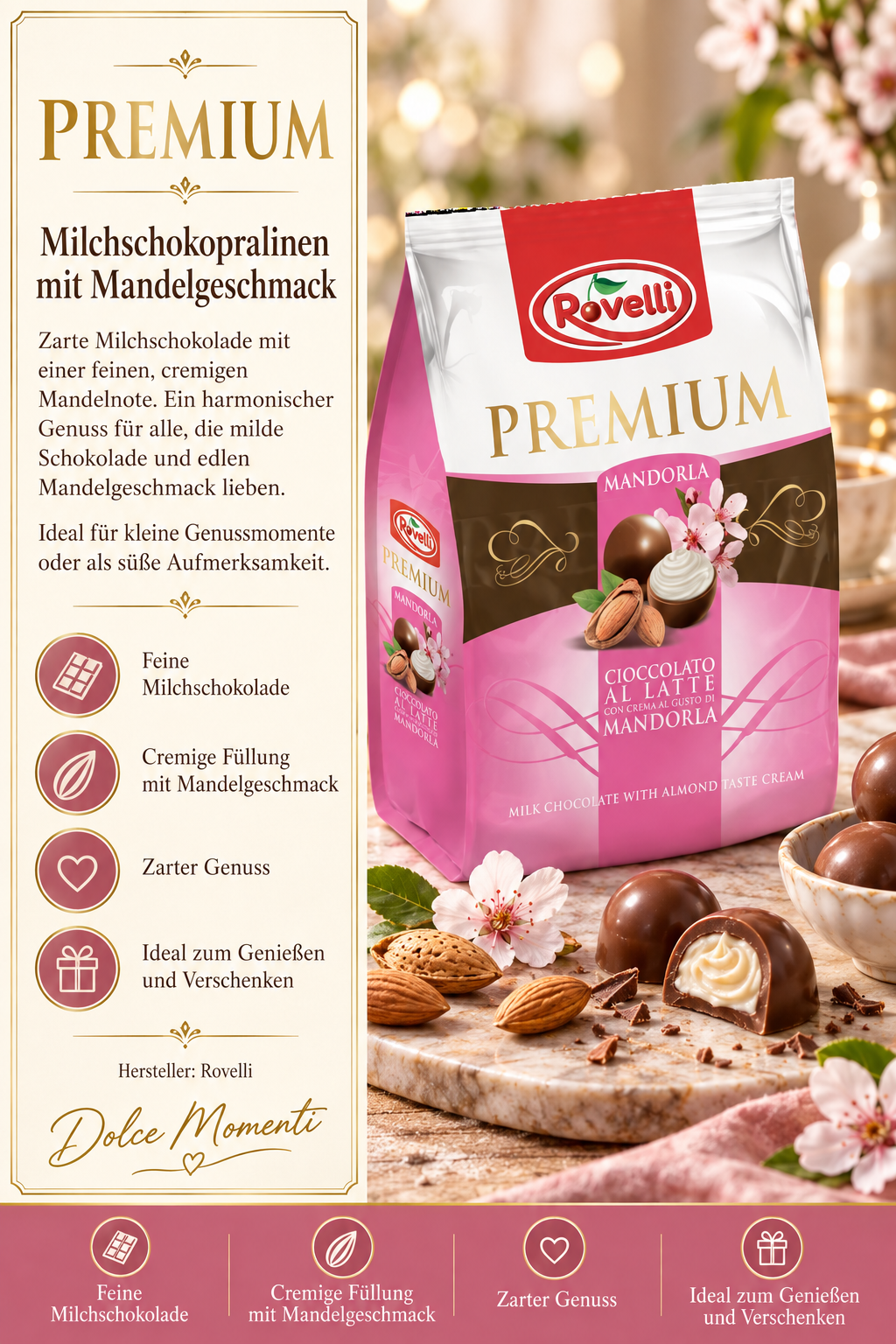 Milchschokolade, Mandeln, Chocolade, Paket, Premium