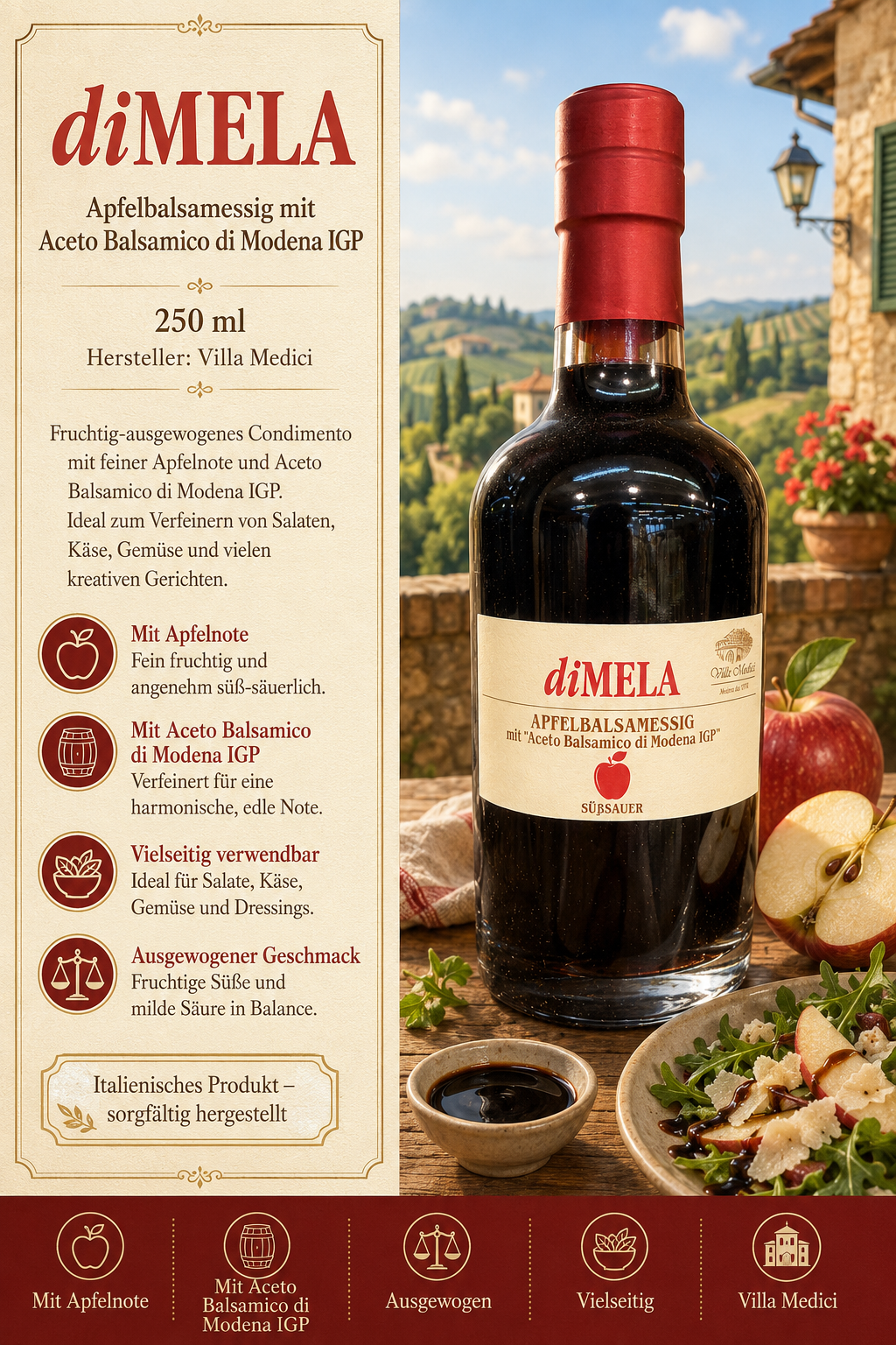 Apfelbalsamessig, Balsamico, Modena IGP, 250 ml, Essig