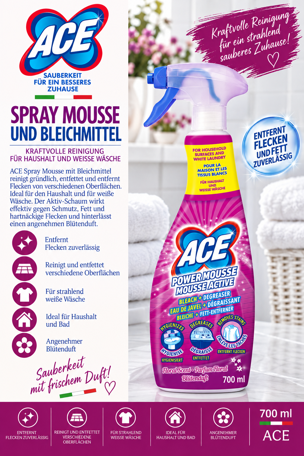 spray, reinigungsmittel, mousse, bleiche, reiniger