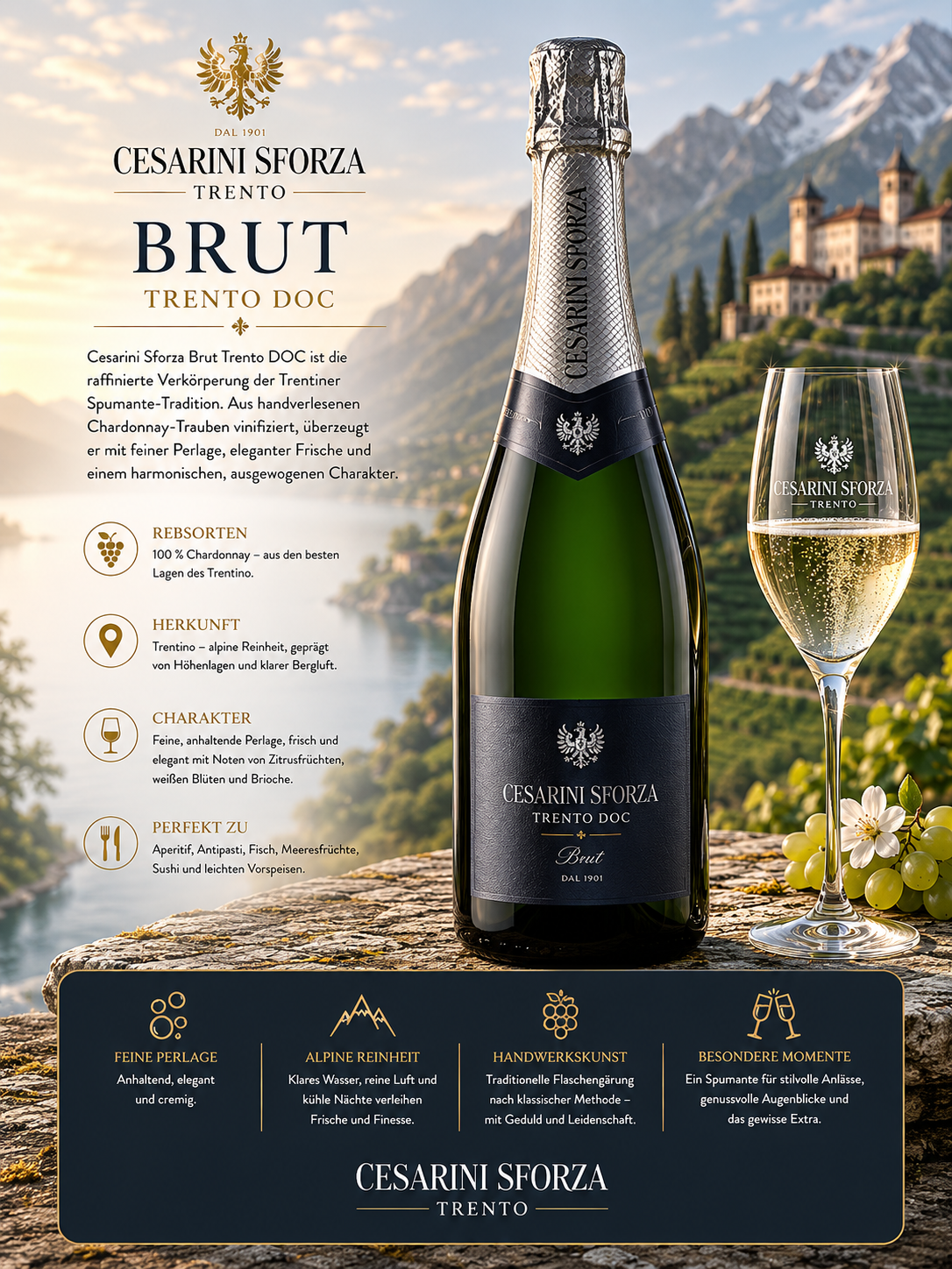 champagne, schaumwein, flasche, glas, italienisch