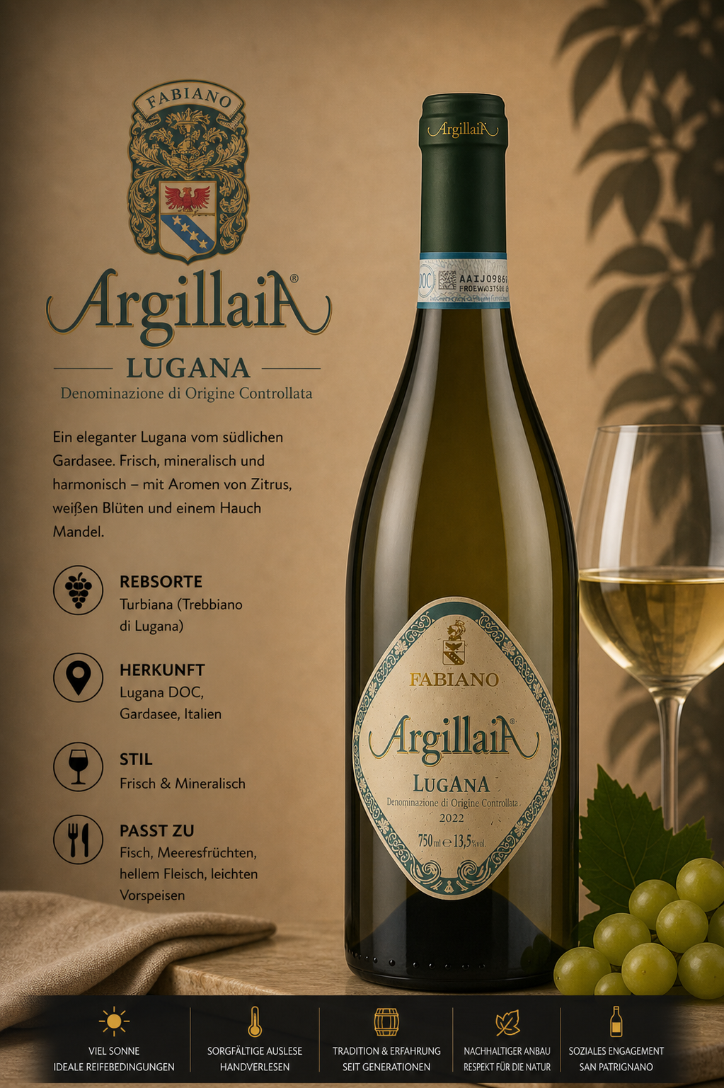 Wein, Weißwein, Flasche, ArgillaiA, Lugana