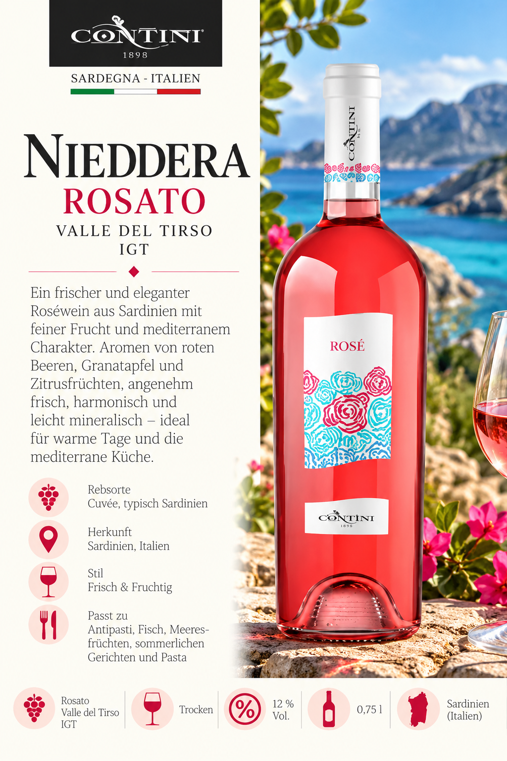 Rosé, Wein, Rosato, Sardinien, Italien