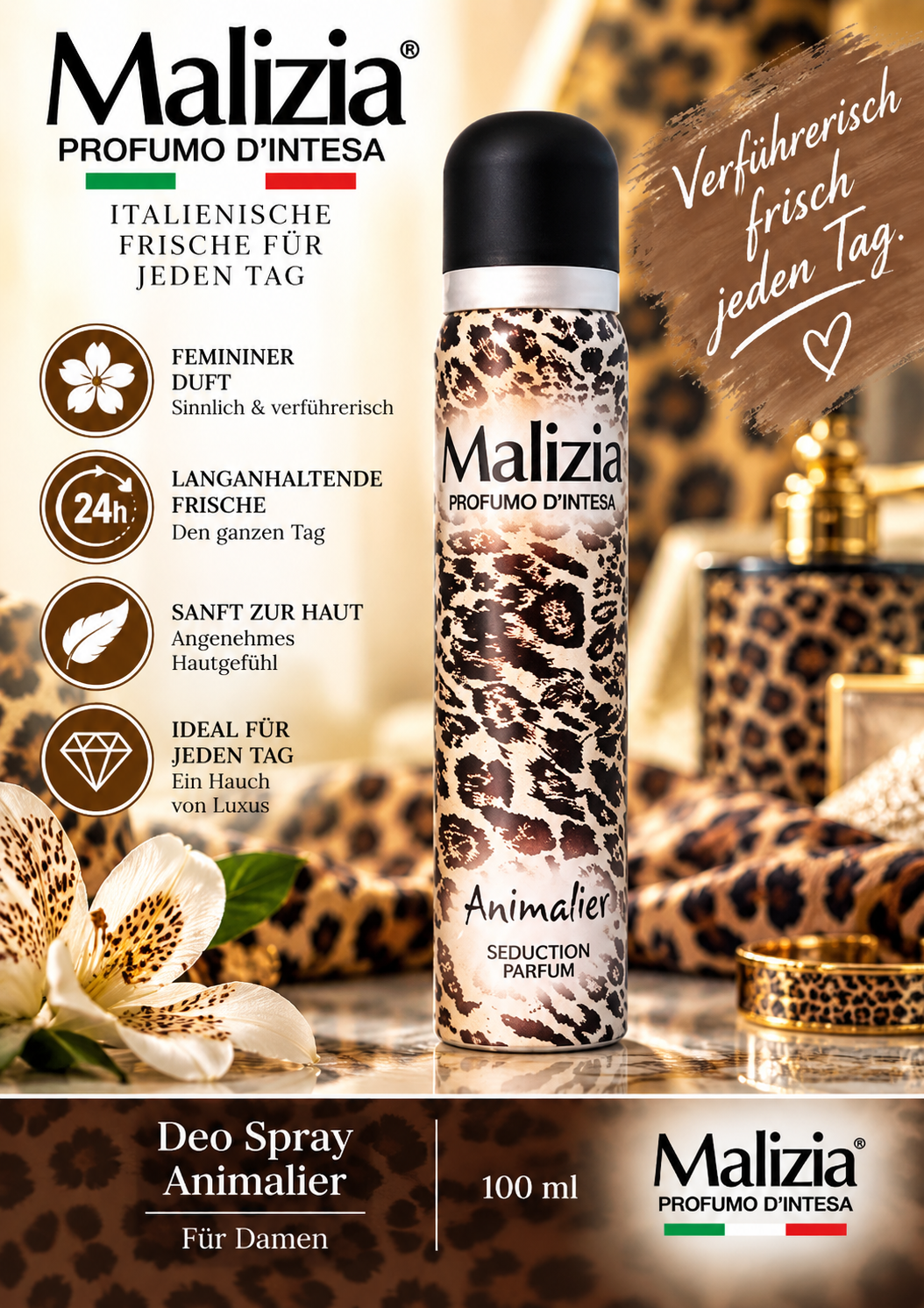 Parfum Spray, Leopard Muster, Animalier, Damen, 100 ml
