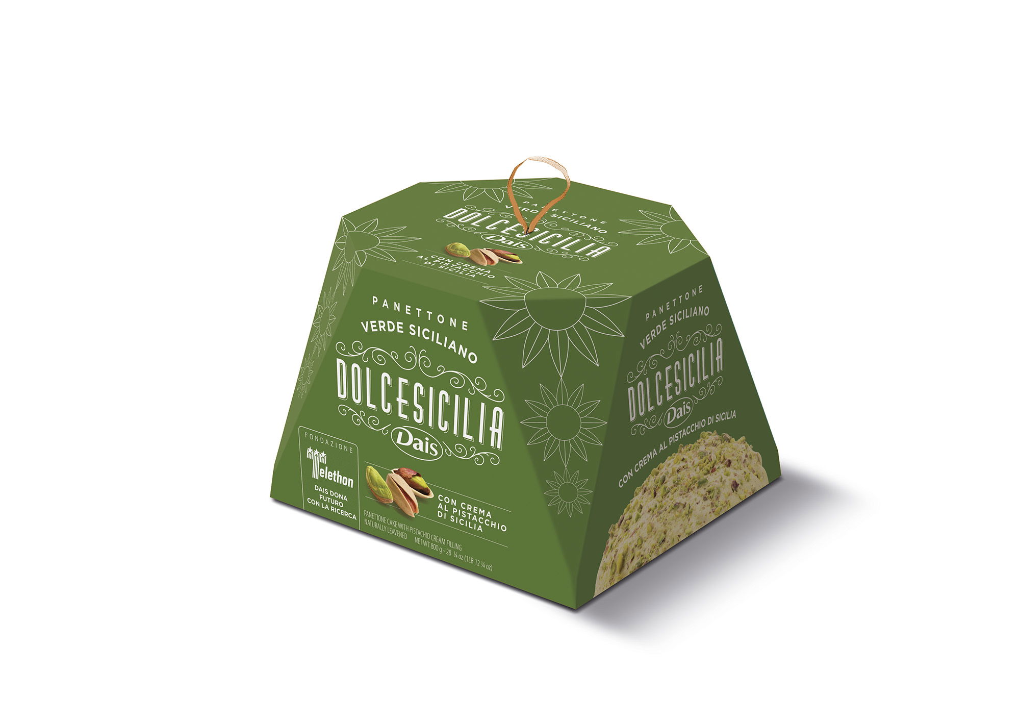 Panettone Verde Siciliano 800g in Box/Dais  