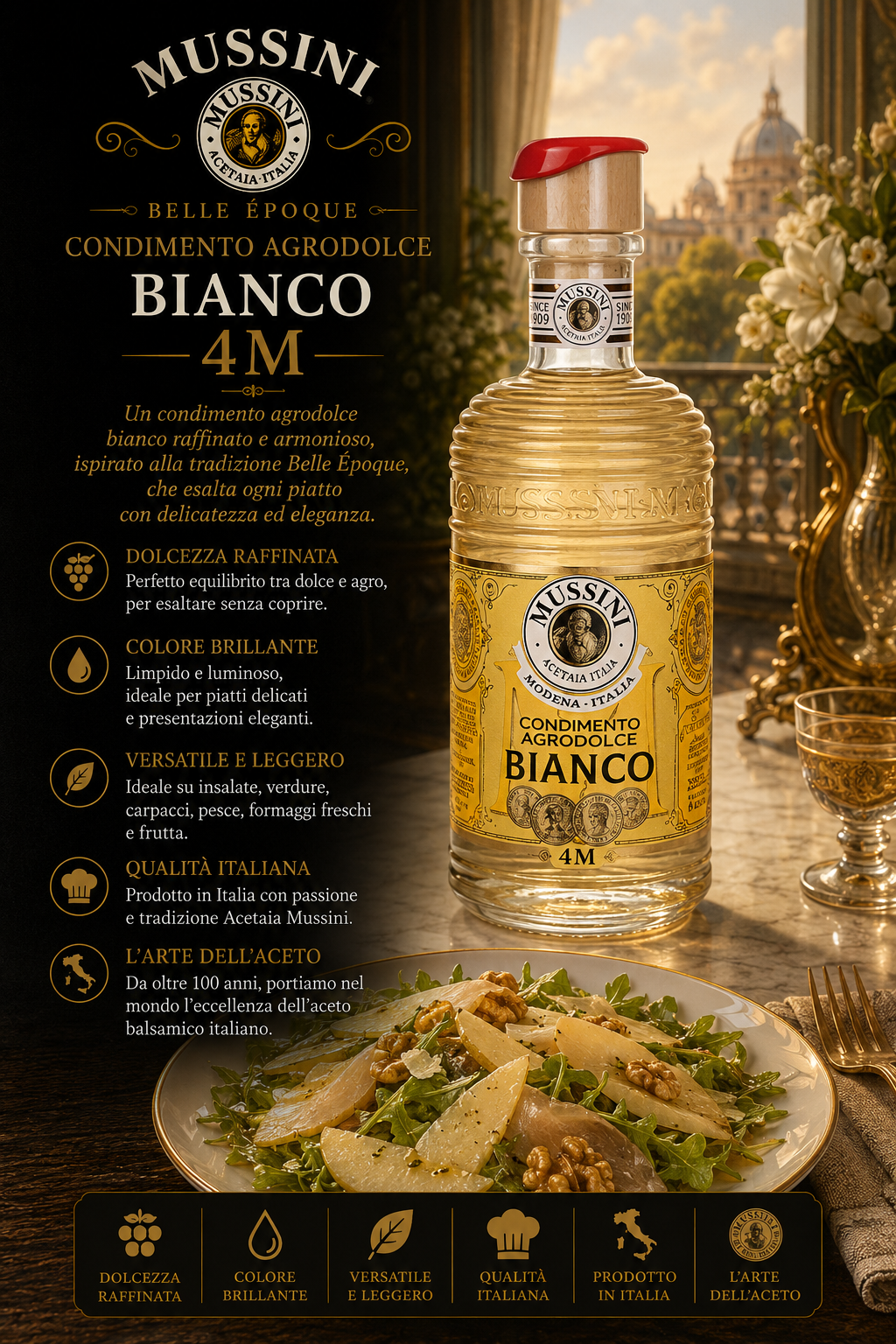 Limone?, Condimento agrodolce, Aceto, Bottiglia vetro, Mussini Bianco 4M