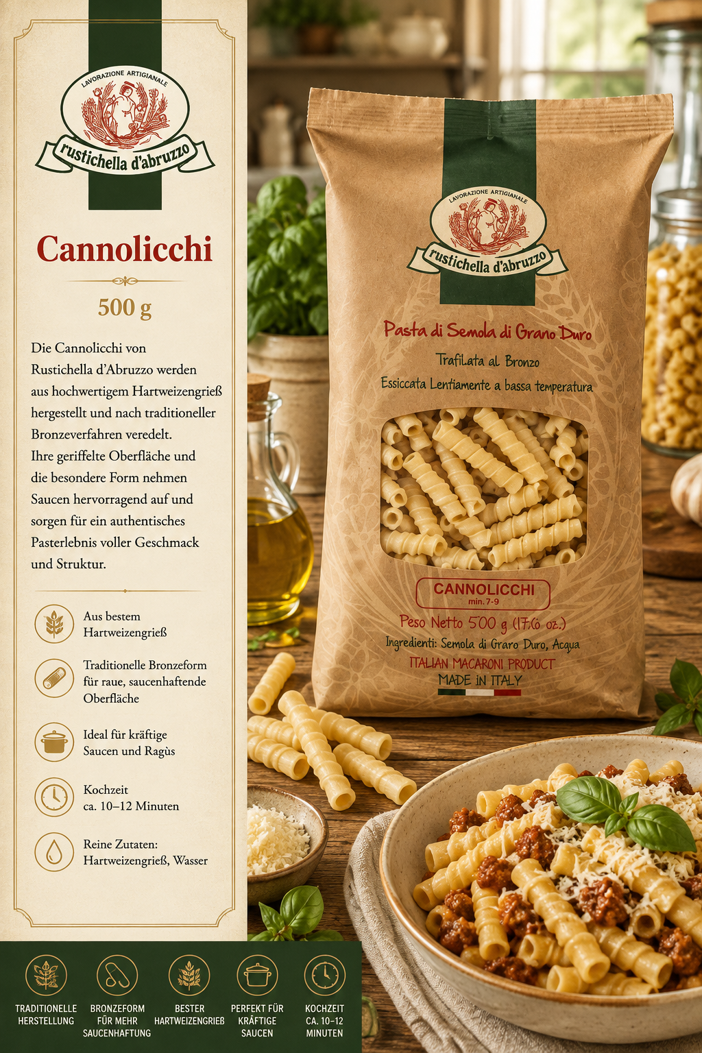 Pasta, Penne, Italienische Pasta, Hartweizengrieß, Italian pasta