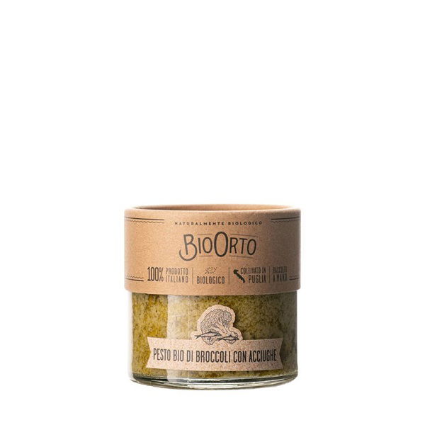 Pesto Brokkoli mit Sardellen Bio 180g | BioOrto