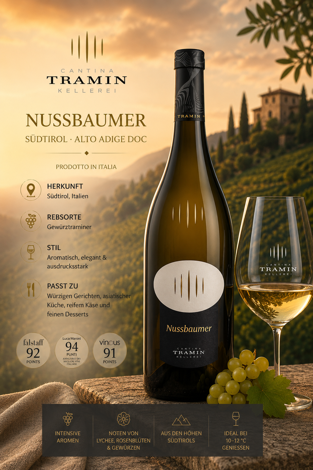 Wein, Weißwein, Nussbaumer, Südtirol, Kellerei