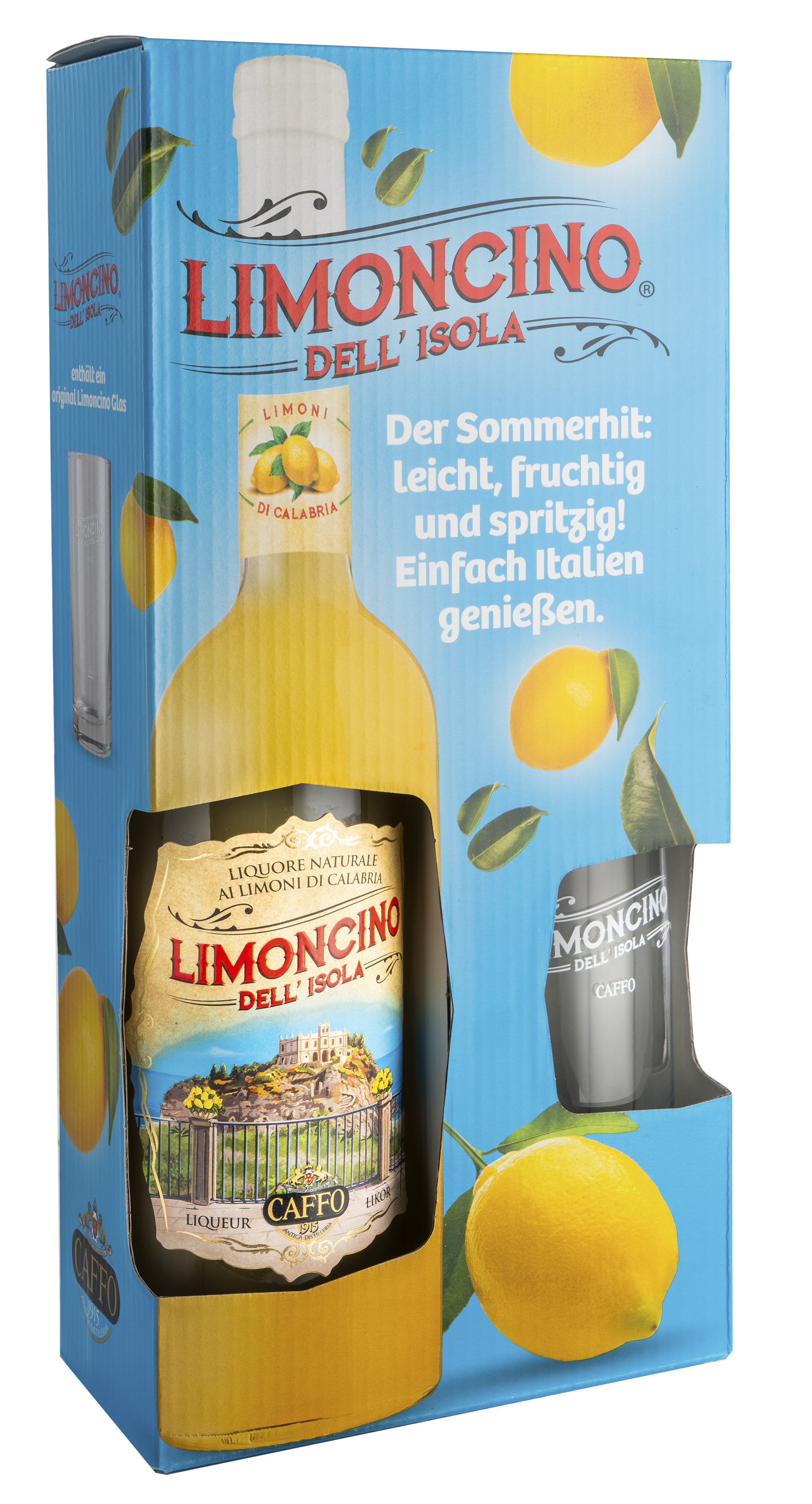 Limoncino Dell Isola + 1 Limoncello Glas 0,7l 35% / Caffo