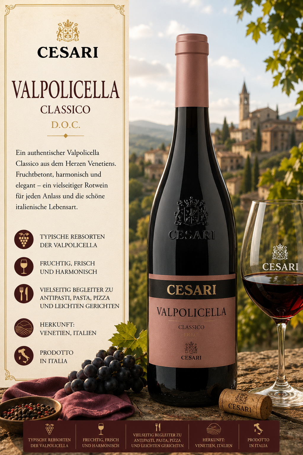 Valpolicella, Wein, Rotwein, Bodenständige, Italien