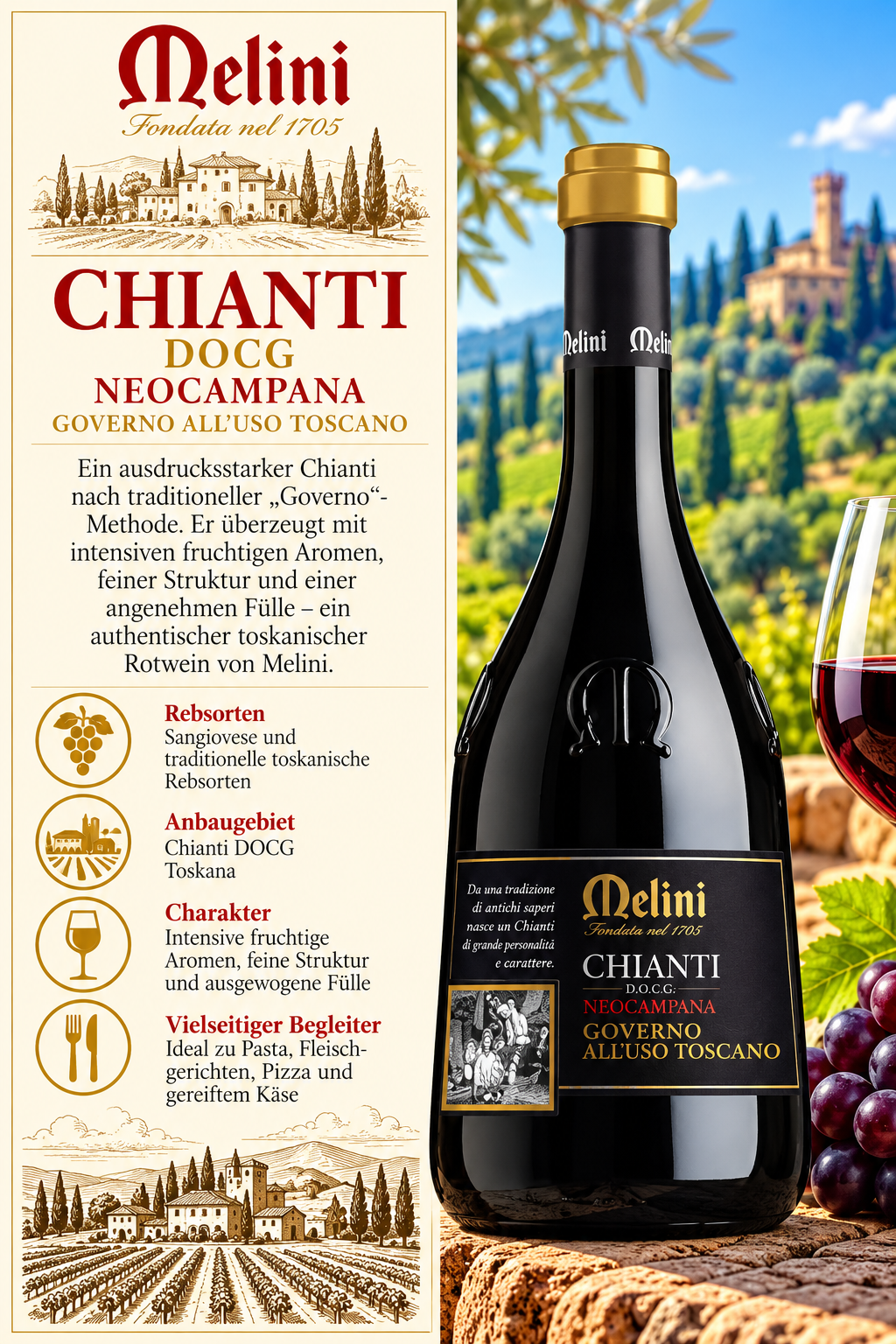 Chianti, Wein, Rotwein, Flasche, Etikett