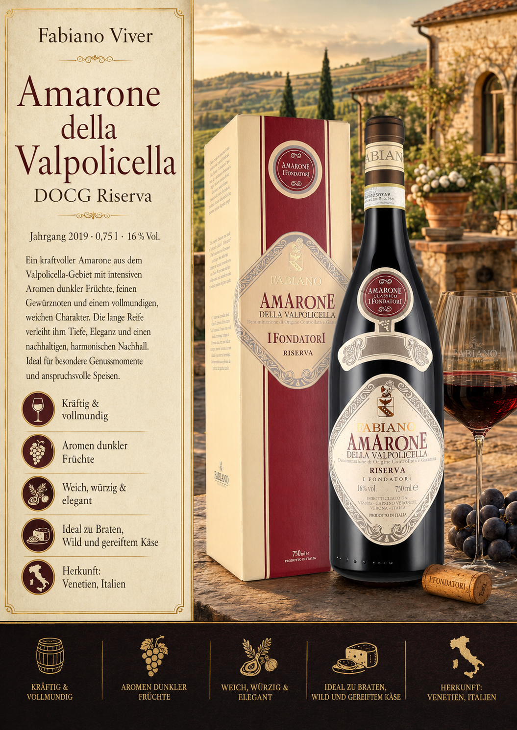 Amarone, Valpolicella, Riserva, Flasche, Wein