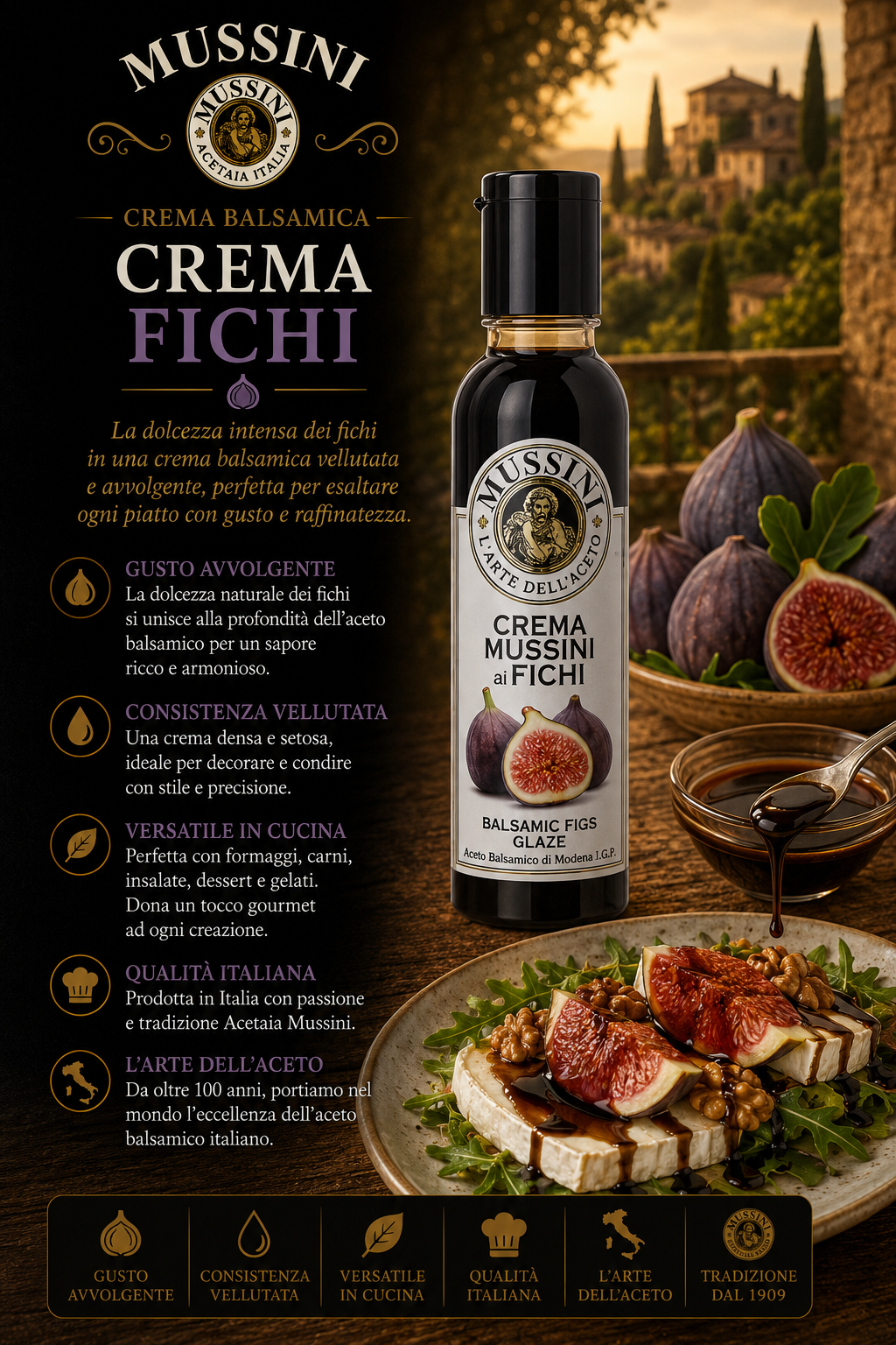 Crema Fichi, Balsamico, Glaze, Figensauce, Mussini