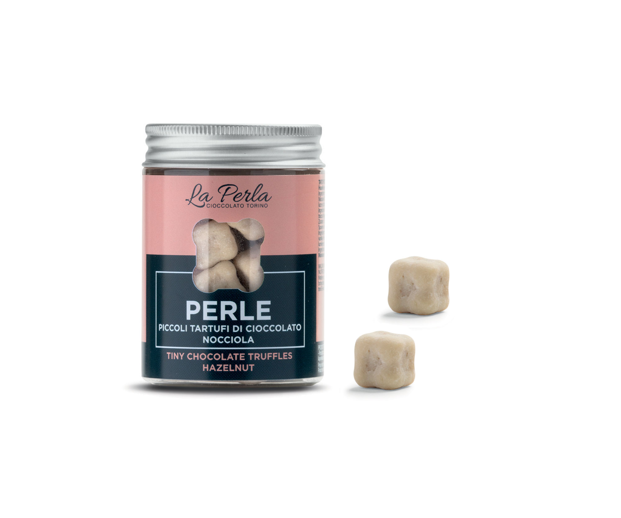 Perlen mit Haselnüssen in Metalldose 50g /La Perla